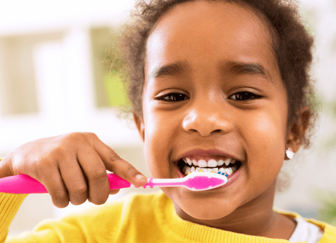 Little Girl Brushing Teeth