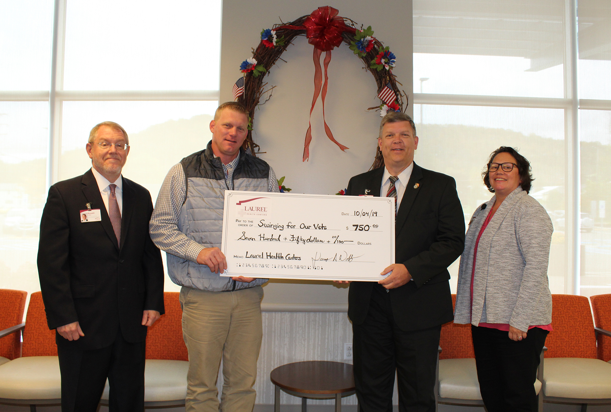 Laurel Health Centers Donate to Veterans Tournament