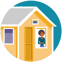 Woman staying home