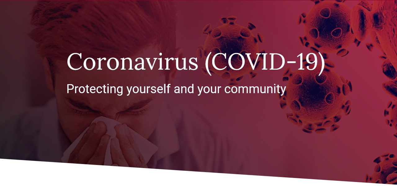 Man with Coronavirus blowing nose