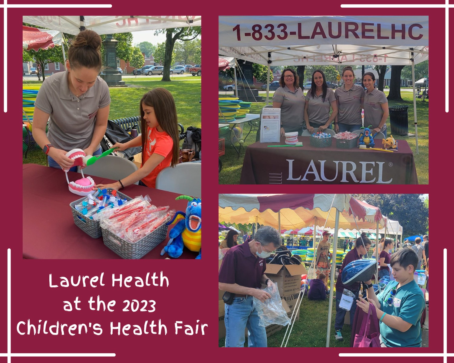 Collage of Laurel Health Staff at Children's Health Fair