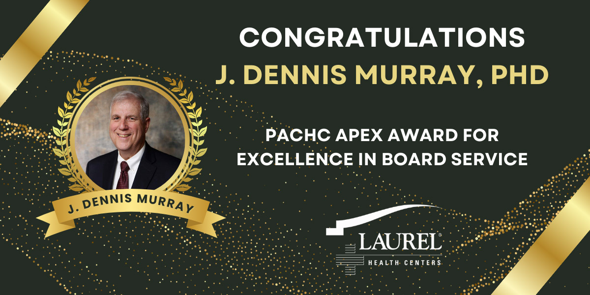 Banner announcing Dennis J. Murray winning PACHC Apex Award for Board Service Excellence