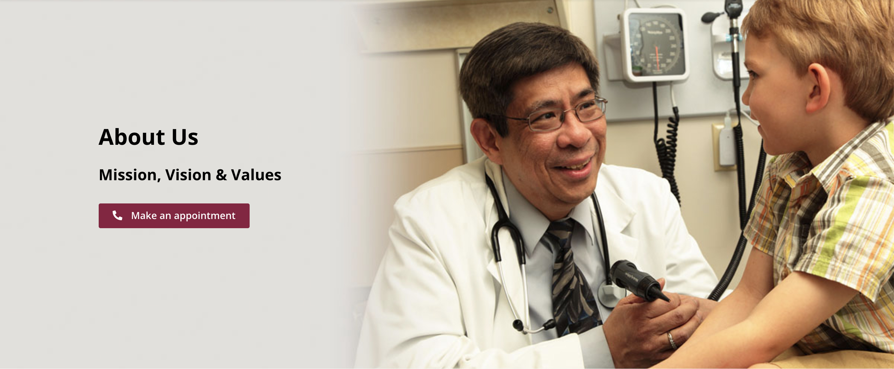 Dr. George Dy performs a well child checkup on a young patient.